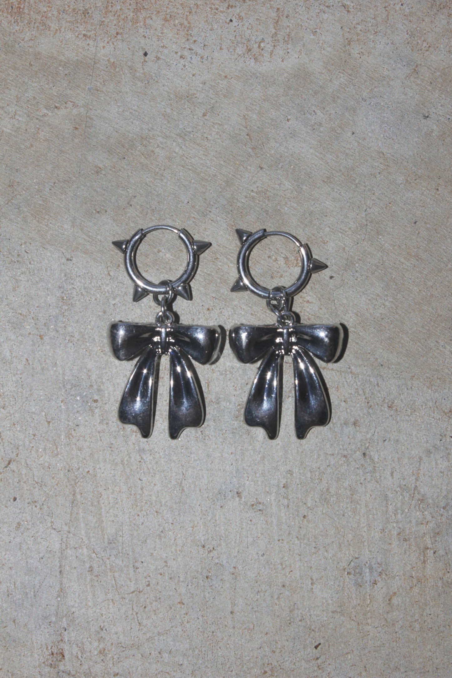 Pierced Bow Earrings – Chrome