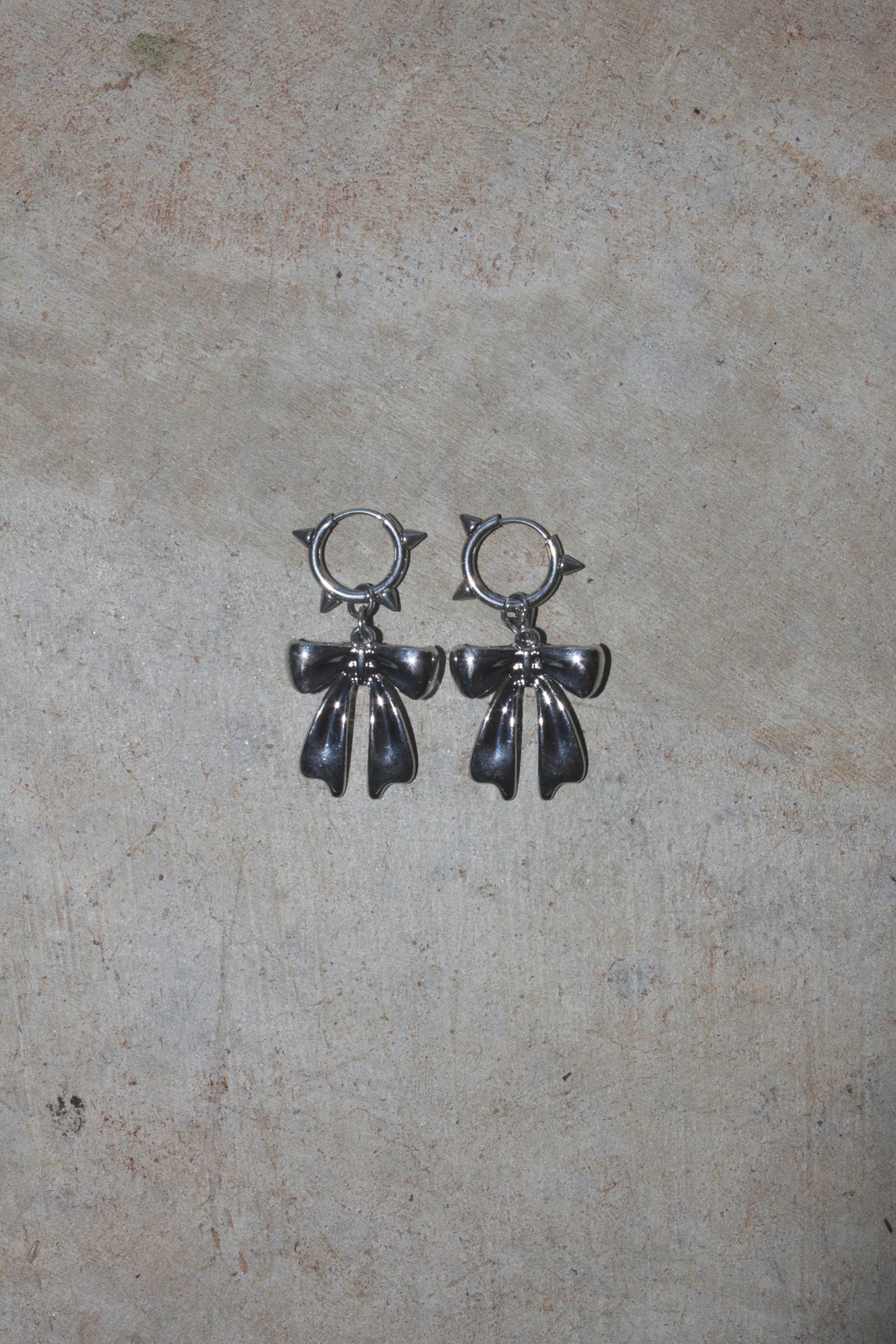 Pierced Bow Earrings – Chrome