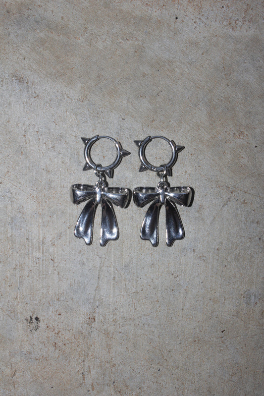 Pierced Bow Earrings – Chrome