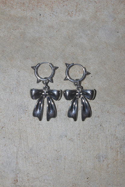 Pierced Bow Earrings – Chrome