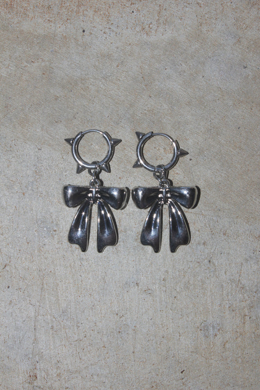 Pierced Bow Earrings – Chrome