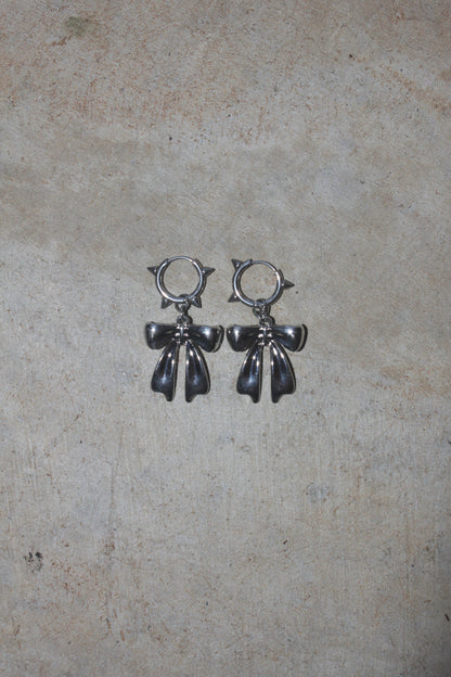 Pierced Bow Earrings – Chrome