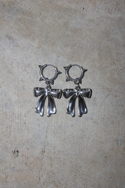 Pierced Bow Earrings – Chrome
